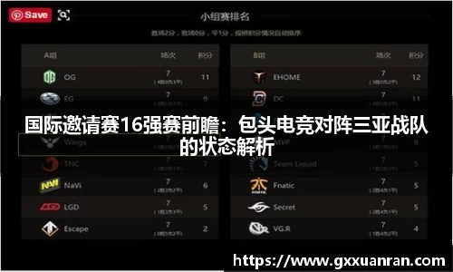 国际邀请赛16强赛前瞻：包头电竞对阵三亚战队的状态解析